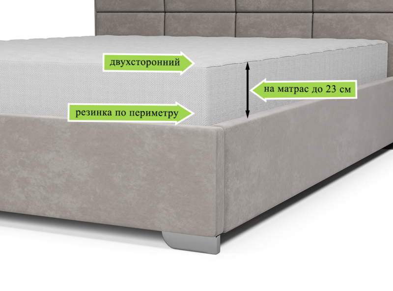 Наматрасник защитный ЭОС "Double cotton" Light grey — изображение 2